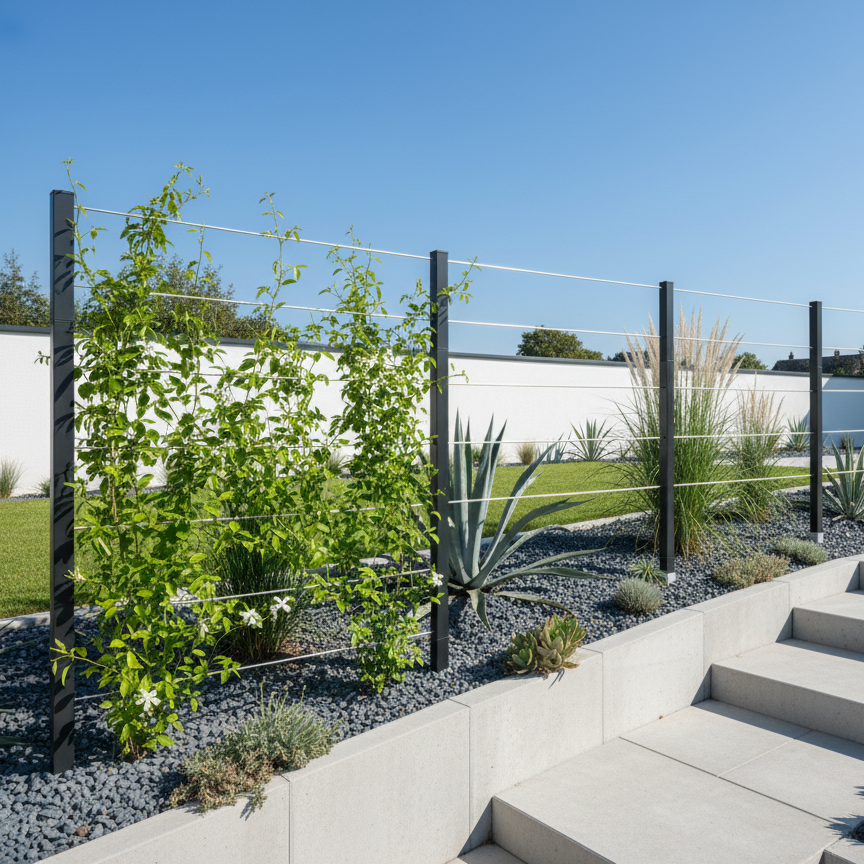 Rankhilfe in einem modernen Garten