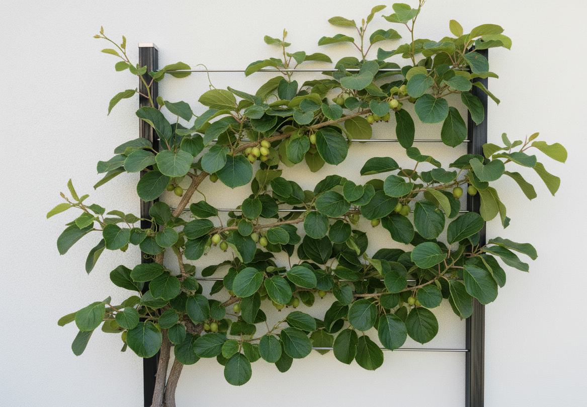 Kiwi an einer Rankhilfe