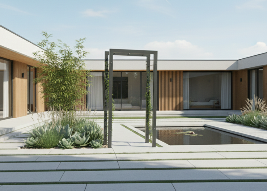 Rosenbogen im Designgarten